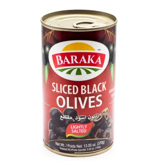 BARAKA Sliced Ripe Black Olives TIN 370g * 24
